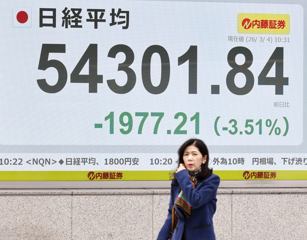Asian shares extend losses, Kospi sinks 10%, as the war with Iran widens and oil surges higher