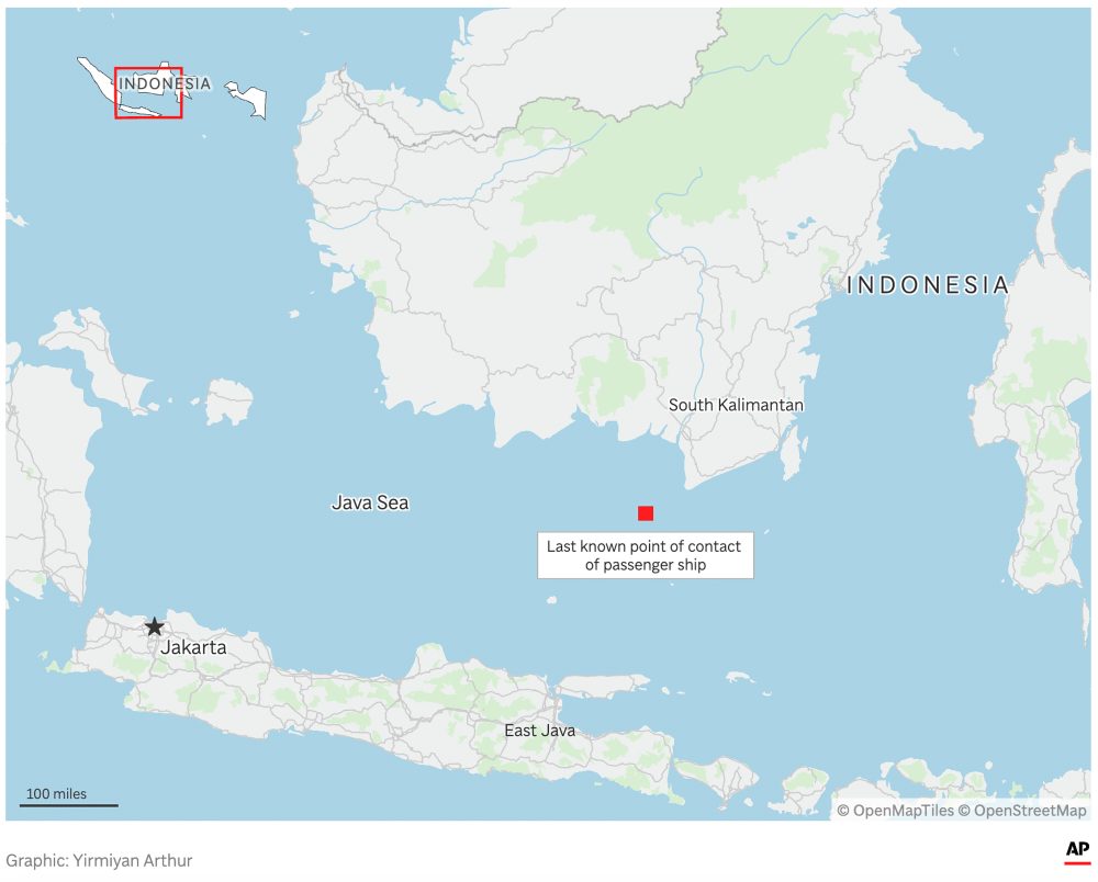 Search underway for about 130 people missing after Indonesian passenger ship overturns